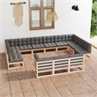 vidaXL 13 Piece Wood Garden Lounge Set in Gray