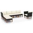 vidaXL 7 Piece Steel Garden Lounge Set in Black