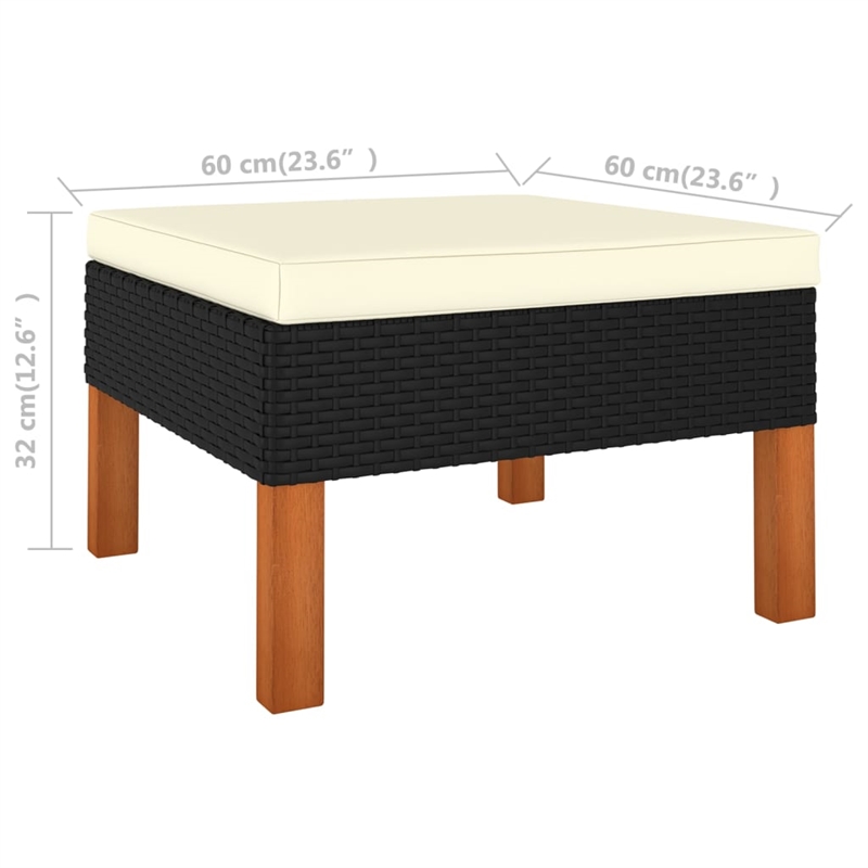 vidaXL 7 Piece Steel Garden Lounge Set in Black