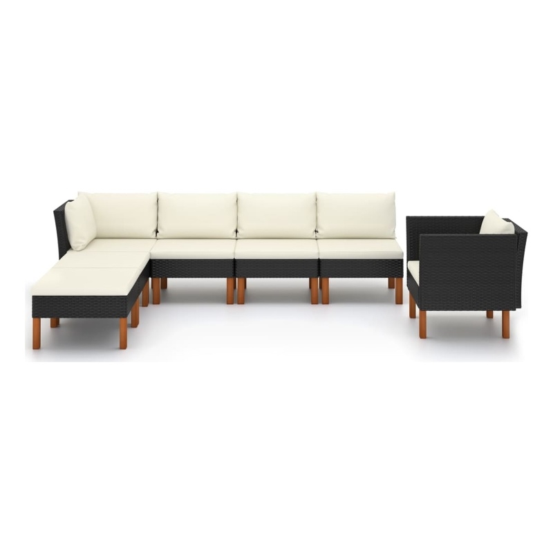 vidaXL 7 Piece Steel Garden Lounge Set in Black