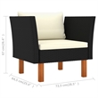 vidaXL 7 Piece Steel Garden Lounge Set in Black/Cream