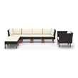 vidaXL 7 Piece Steel Garden Lounge Set in Black/Cream