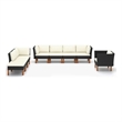vidaXL Steel Garden Lounge Set in Black/White/Cream