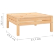 vidaXL 3 Piece Wood Medium Garden Lounge Set in Natural