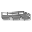 vidaXL 8 Piece Wood Medium Garden Lounge Set in Gray