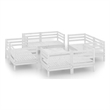 vidaXL 9 Piece Wood Medium Garden Lounge Set in White