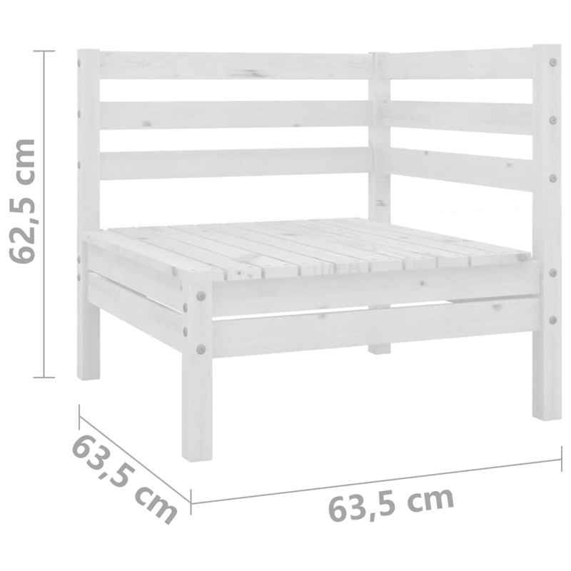 vidaXL 3 Piece Wood Medium Garden Lounge Set in White