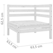 vidaXL 3 Piece Wood Medium Garden Lounge Set in White
