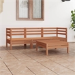 vidaXL 4 Piece Wood Medium Garden Lounge Set in Brown