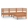 vidaXL 4 Piece Wood Medium Garden Lounge Set in Brown