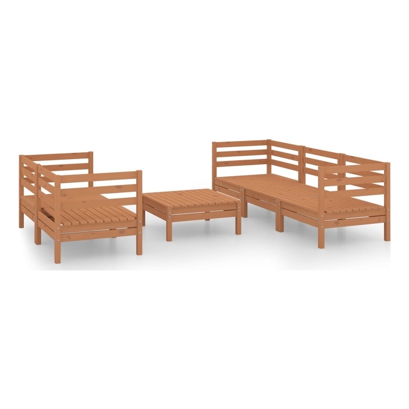 vidaXL 6 Piece Wood Garden Lounge Set in Brown