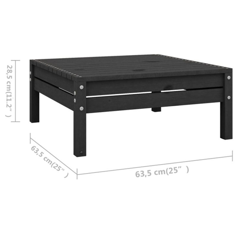 vidaXL Wood Medium Garden Lounge Set in Black