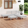 vidaXL 6 Piece Wood Medium Garden Lounge Set in White