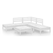 vidaXL 6 Piece Wood Medium Garden Lounge Set in White