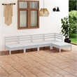 vidaXL 5 Piece Wood Garden Lounge Set in White