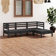 vidaXL 4 Piece Wood Garden Lounge Set in Black
