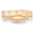 vidaXL 5 Piece Wood Medium Garden Lounge Set in Natural