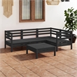 vidaXL 5 Piece Wood Small Garden Lounge Set in Black