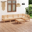 vidaXL 6 Piece Wood Medium Garden Lounge Set in Natural