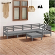 vidaXL 6 Piece Wood Garden Lounge Set in Gray