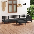 vidaXL 6 Piece Wood Garden Lounge Set in Black