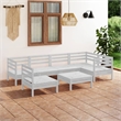 vidaXL 7 Piece Wood Garden Lounge Set in White