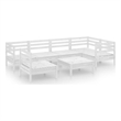 vidaXL 7 Piece Wood Garden Lounge Set in White