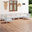 vidaXL 7 Piece Wood Large Garden Lounge Set in White