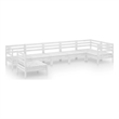 vidaXL 7 Piece Wood Large Garden Lounge Set in White