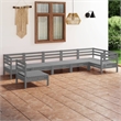 vidaXL 7 Piece Wood Garden Lounge Set in Gray