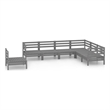 vidaXL 7 Piece Wood Medium Garden Lounge Set in Gray