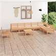vidaXL 9 Piece Wood Medium Garden Lounge Set in Natural