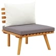 vidaXL 3 Piece Solid Acacia Wood Garden Lounge Set in White/Gray