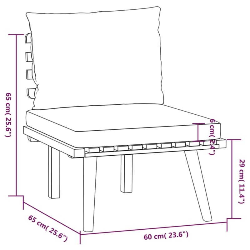 vidaXL 3 Piece Solid Acacia Wood Garden Lounge Set in White/Gray