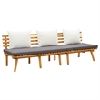vidaXL 3 Piece Solid Acacia Wood Garden Lounge Set in White/Gray