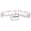 vidaXL 8 Piece Solid Acacia Wood Garden Lounge Set in White/Gray