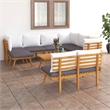 vidaXL 9 Piece Solid Acacia Wood Garden Lounge Set in White/Gray
