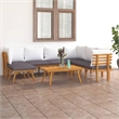 vidaXL 8 Piece Solid Acacia Wood Garden Lounge Set in White/Gray