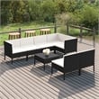 vidaXL 8 Piece Steel Garden Lounge Set in Black