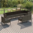 vidaXL 9 Piece Steel Garden Lounge Set in Gray/Anthracite