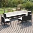 vidaXL 9 Piece Steel Garden Lounge Set in Black/White/Cream