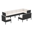 vidaXL 9 Piece Steel Garden Lounge Set in Black/White/Cream