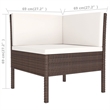 vidaXL 9 Piece Poly Rattan Garden Lounge Set in White/Brown/Cream
