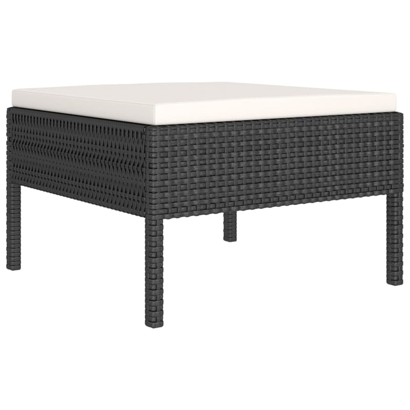 vidaXL 9 Piece Garden Lounge Set in Black/White/Cream