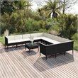 vidaXL 12 Piece Steel Large Garden Lounge Set in Black/White/Cream