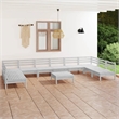 vidaXL 11 Piece Wood Medium Garden Lounge Set in White