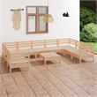 vidaXL 10 Piece Wood Medium Garden Lounge Set in Natural