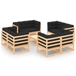 vidaXL 9 Piece Wood Small Garden Lounge Set in Anthracite