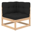 vidaXL 9 Piece Wood Small Garden Lounge Set in Anthracite