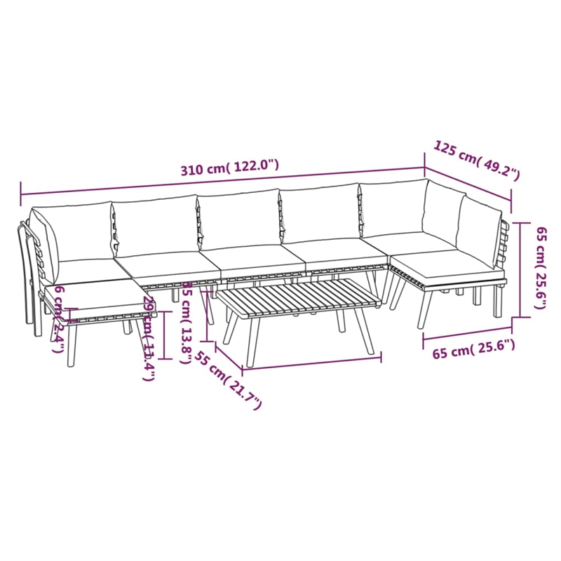 vidaXL Solid Acacia Wood Garden Lounge Set in White/Gray